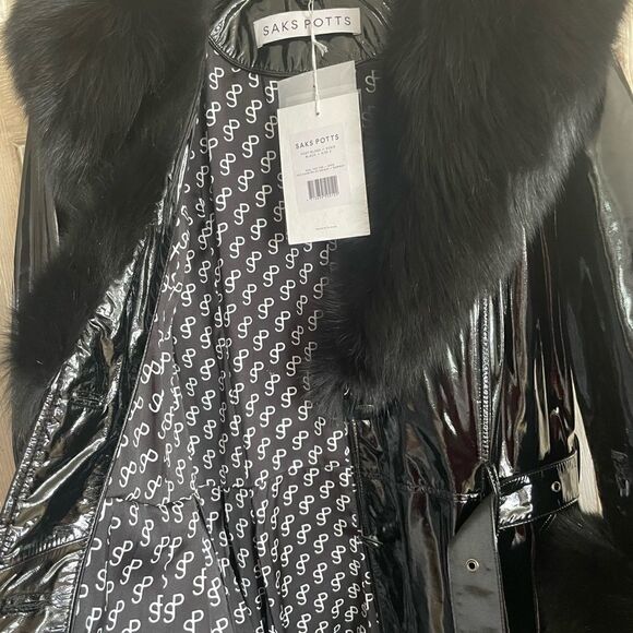 Saks Potts Foxy Coat in Black Gloss SZ 3 - Picture 6 of 12